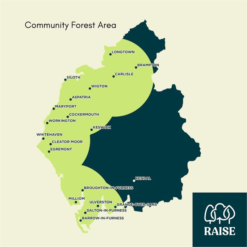 map showing the area the community forest operates in